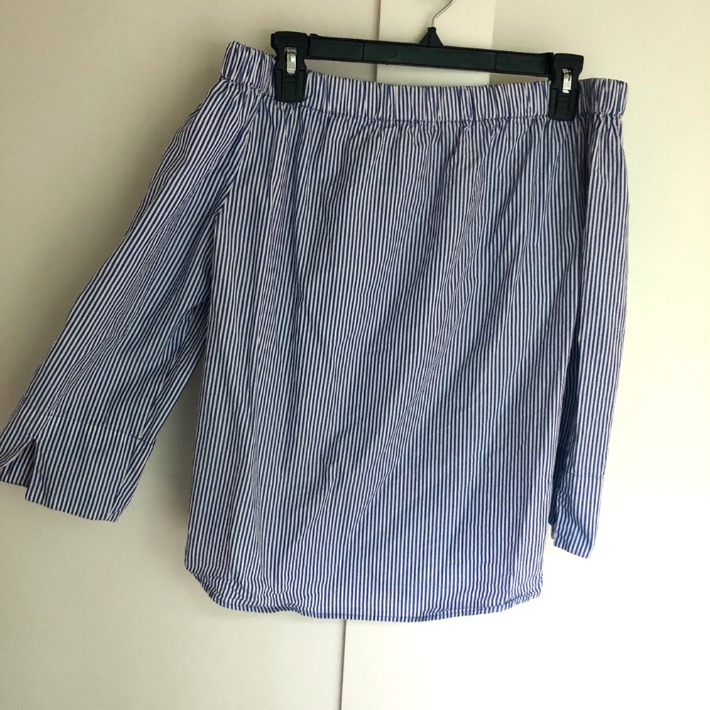 Zara Off The Shoulder Striped Top